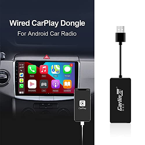 Carlinkit Wired CarPlay Dongle USB Adapter fit for Car Radio with Android 4.4.2 or Above System,Connect The Car's AutoKit App to get Wired CarPlay,Wired Android Auto,Wired Mirroring,OTA Upgrade etc