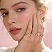 RINHOO FRIENDSHIP 7pcs Pink Rings Set For Women Boho Gold Hug Butterfly Rings Preppy Crystal Rings Plain Heart Vintage Stackable Ring Set Trendy Fashion Jewelry (4PCS Pink Rings Set)