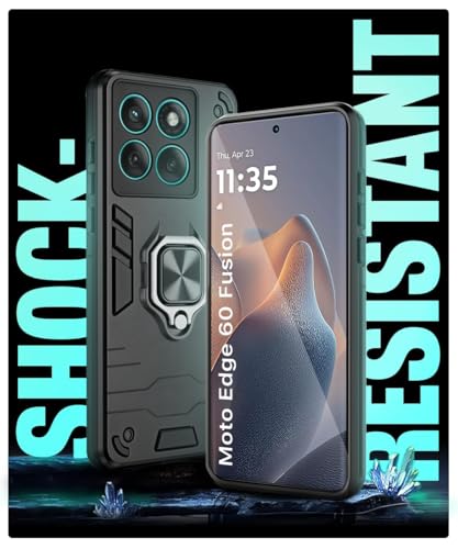 Image of AIBEX Armor Back Cover Compatible for Motorola Edge 60 5G / Motorola Edge 60 Fusion 5G| Rugged Shockproof Case with Ring Holder & Kickstand | Military-Grade Protection | Magnetic Car Mount Compatible