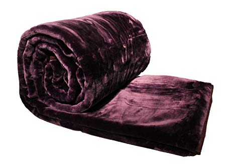 Solaron King Solid Color Korean Mink Blanket - Purple #TOP9