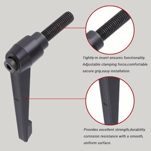 Fafeicy M10 Klemmhebel Griff 50mm Außengewinde Verstellbarer Maschinengriffe für Maschinenbau Werkzeugbau(M10*50)