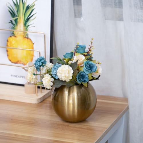 Jarrón decoración creativa dorado para flores secas y centro de mesa DIY 5