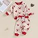 FYBITBO Baby Girl Fall Winter Clothes Heart Print Long Sleeve Sweatshirt Pullover Pants Set Baby Girl Valentines Day Outfit (Red Hearts, 0-6 Months)