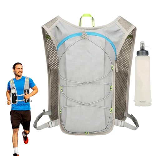 Mochila de Hidratación para Senderismo - Mochila Con Depósito De Agua Reflectante | con Bolsa de Agua Ajustable de 500 ML y Botella Blanda para Trotar Acampar Esquiar Gimnasio Cazar Correr al Aire Lib