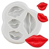 MINFEIDMS Sexy Kiss Collection Fondant Molds Red Lips Silicone Mold Lips Candy Molds For Cake Decorating Cupcake Topper Chocolate Gum Paste Polymer Clay