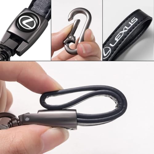 Image of Genuine Leather Key Chain For Lexus RX ES GS LS NX RS GX LX RC LC RX350 Is250 GX460 Keychain KeyRing For Men And Woman Accessories Black