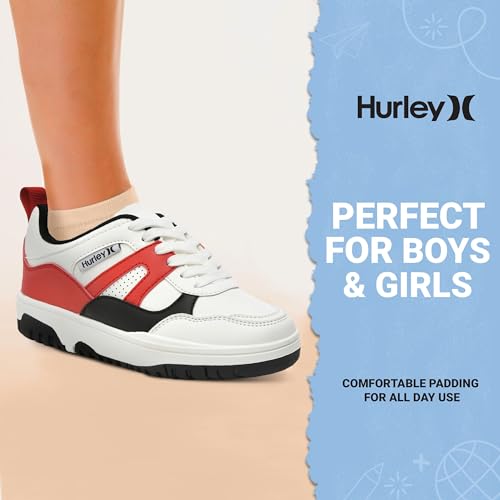 Hurley Kids' Jason Low Cut Sneakers, Lace Up Sneaker Shoes for Kids, Sports Shoes for Boys and Girls, Padded Sneakers with Durable Outsoles, Basketball Shoes for Kids3