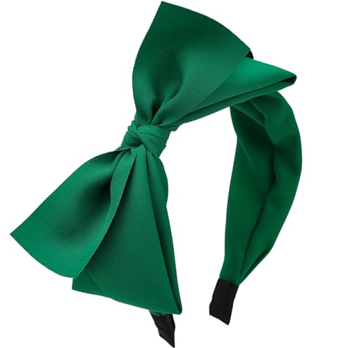 WantGor Big Bowknot Knotted Wide Turban Headbands - Women's Hoop Hair Accessories (Green)