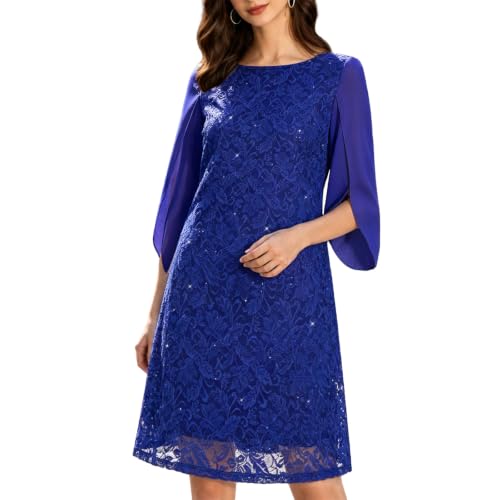 Image of COOAN Wedding Guest Cocktail & Formal Dresses for Women - Lace Sequin Dress