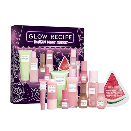 Glow Recipe Skin Care Set, Holiday 2025 Vault – Korean Night Market – Limited Edition 10-Piece Gift Set with Full Size Skincare & Makeup Favorites