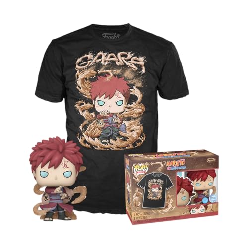 Funko Pop! & Tee: Naruto - Gaara - Si Illumina Al Buio - S - Naruto Shippuden - T-Shirt, Maglietta - Vestiti con Figura in Vinile da Collezione - Idea Regalo - Giocattoli e Top a Maniche Corte Uomini