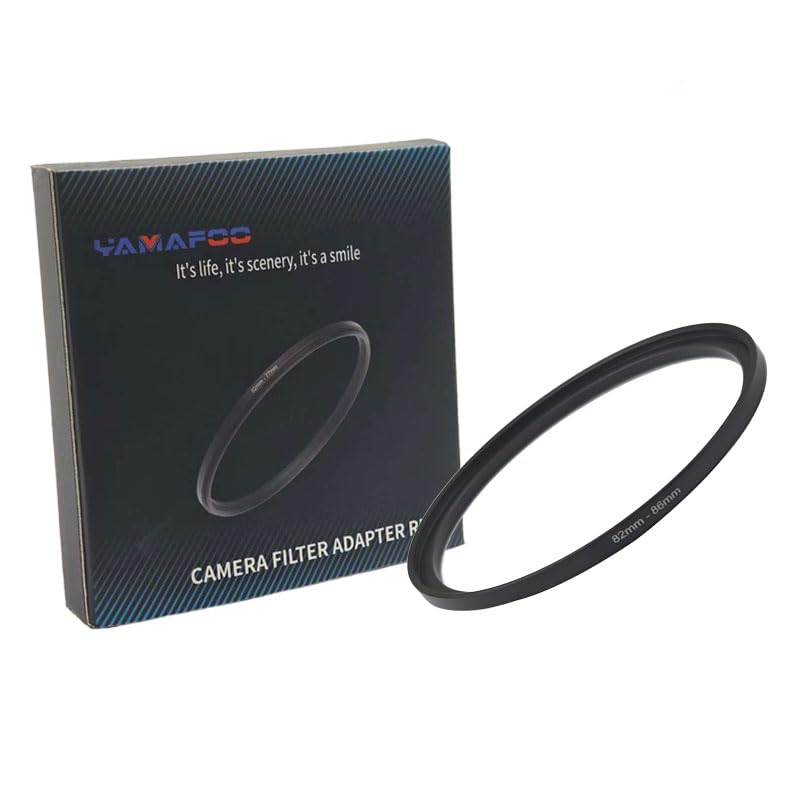YAMAFOO 82mm to 86mm Step-Up Ring/Step Down Rings Filter Adapter for All Brands UV ND CPL Metal Ring Step-Up Rings Adapter Filter,Black (82-86)