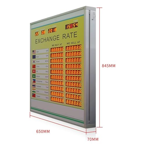 Image of Electronic Exchange Rate Display Screen,with Remote Control, Auto Time Update, for Home and Office Use