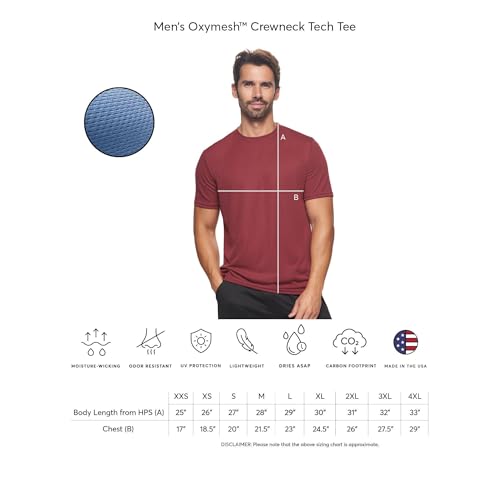 Expert Brand USA-Made Men's Oxymesh Crewneck Short Sleeve Active T-Shirt for Sports Hiking Running Gym4