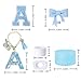 6pcs Blue Stanley Cup Accessories Set, Bow Straw Topper for Stanley Cup 30oz 40oz, Including Straw Topper and Sparkly Silicone Boot, Stoppers Spill Proof, Handle Charm, Initials Sticker