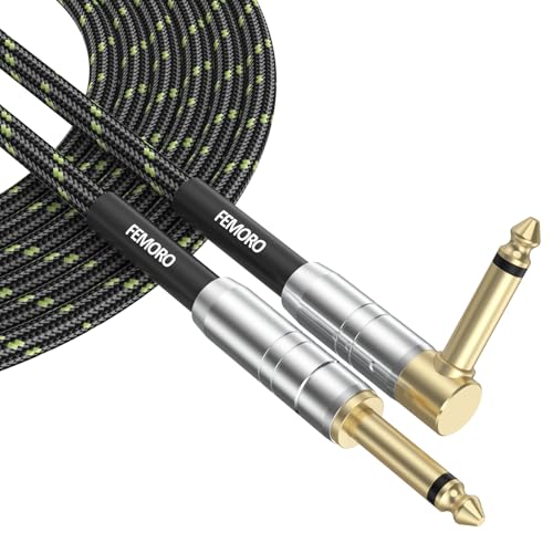 FEMORO Guitar Cable 10 ft, Instrument Cord 22AWG, Gold-Plated 1/4 Inch Jack, for Electric/Bass/Acoustic Electric Guitar to Amplifier Amp Pedal Stereo Mixer Audio Interface FEMORO Guitar Cable 10 ft, Instrument Cord 22AWG, Gold-Plated 1/4 Inch Jack, for Electric/Bass/Acoustic Electric Guitar to Amplifier Amp Pedal Stereo Mixer Audio Interface