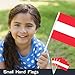 AhfuLife 15 Pcs Austria Hand Held Flag for World Cup Decorations 2026, 5.5 × 8.2 Inch Austrian Small Stick Flag - Double Side with 11.8