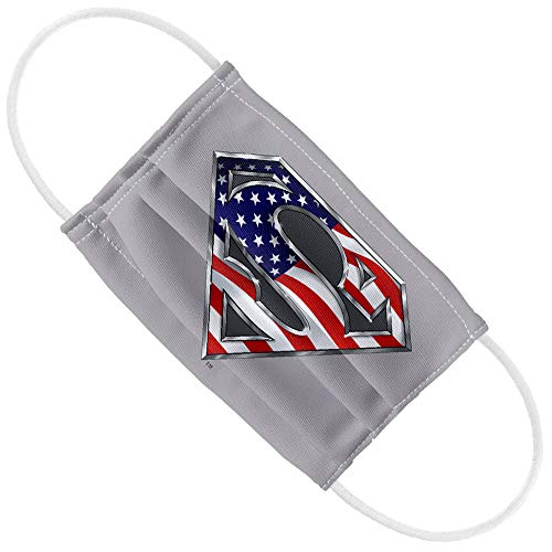 Popfunk Superman Kids All-American 1-Ply Reusable Face Mask Covering with Adjustable Nose Wire