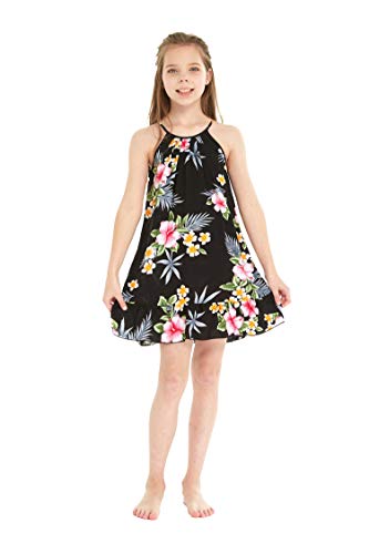 Image of Family Matching Hawaiian Clothes, Hibiscus Black | Black Hibiscus Print • Soft Rayon Fabric • Family Matching Outfits • Vacation Ready • Luau Party Wear