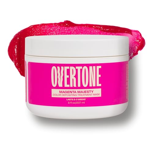 Image of Overtone Color Depositing Conditioner - 8 oz Semi Permanent Hair Color with Shea Butter & Coconut Oil - Vegan, Cruelty-Free - Extreme Magenta