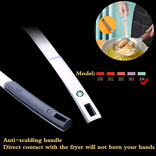 Skimmer Ladle, Skimmer Spoon,304 Stainless Steel Skimmer 14.5 Ln For Cooking Frying Skimming.colander/Strainer Stainless Steel #TOP4