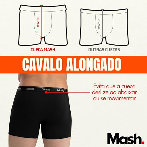 MASH Kit 2 Cuecas Boxer Plus Size Antiassadura Cotton Algodão Masculina, 2 Preto, XXGG