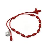SIFRIMANIA Pray Decade Handmade Mini Rosary St Benedict Red String Bracelets Guest Celebration Favors