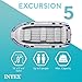 Intex Excursion 5 Inflatable 5 Person Boat and Accessories Set for Outdoor Fishing and Boating Bundled with 8 Speed Transom Mount Trolling Motor