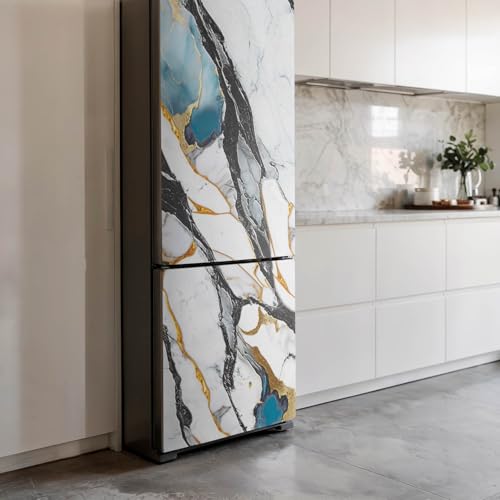 Pegatinas para frigorífico impermeable lavable vinilo cocina mármol gris 4