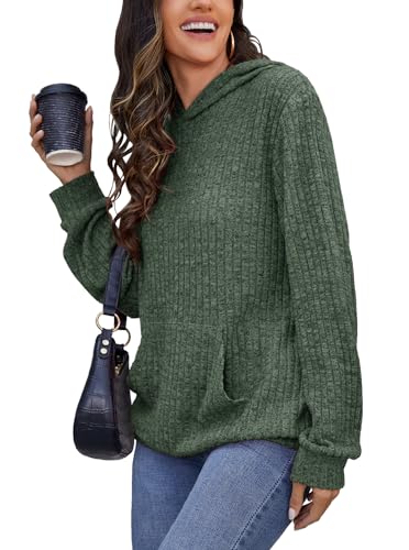 Image of Bosmeer Womens Long Sleeve Shirts Kangaroo Pocket Fashion Hoodies Pullover
