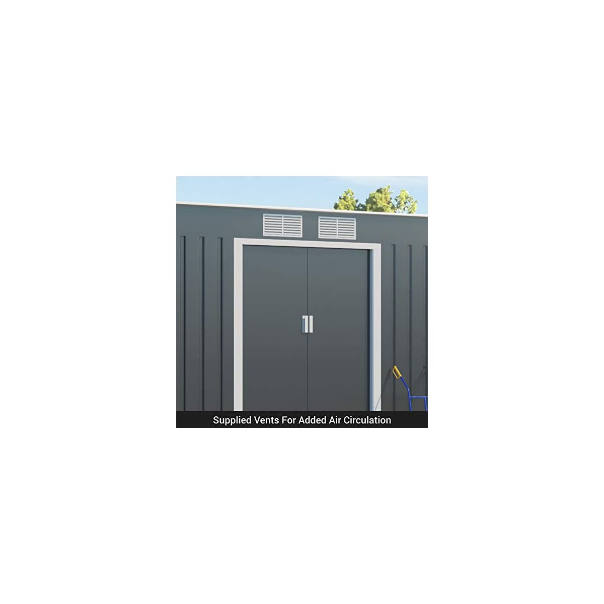BillyOh Cargo Dark Grey Hot-Dipped Galvanized Pent Metal Garden Storage