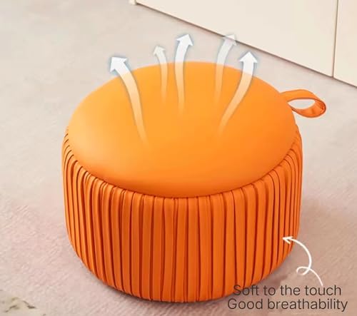 Pouf canapé rond bleu : la solution repose-pieds pour soulager vos jambes - 5