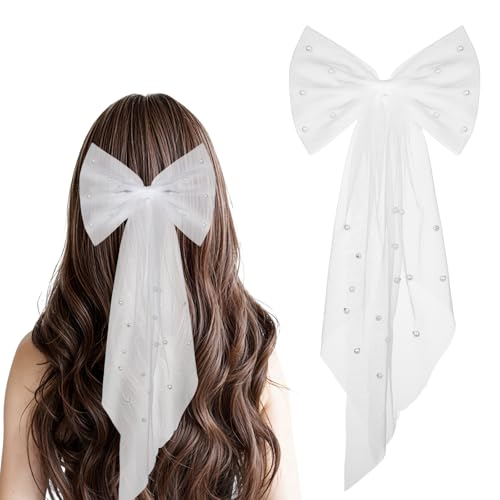 BOHUIZ Brautschleier Kurz, 45cm Haarschleife...