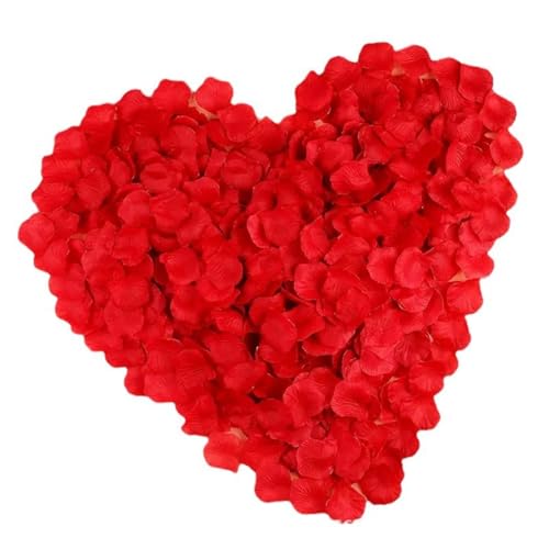 NTRUXZP Petali di Rosa Finti,1000 Pezzi di Petali di Rosa in Seta Artificiale Color Rosso per San Valentino, Fiori per Matrimoni, Coriandoli, Spargimento da Tavola