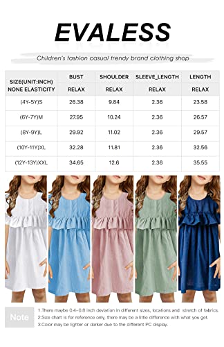Evaless Pink Casual Dresses For Girls Flutter Sleeve Midi Summer A Line Loose Swing Swiss Dot Dress For Kids 10-11 Years Birthday Gift #TOP5
