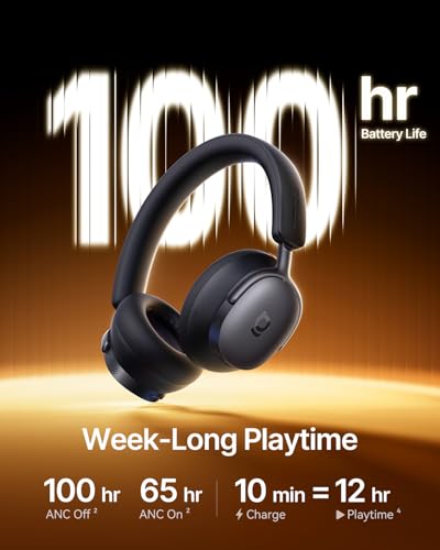 Image of Baseus Inspire XH1 Adaptive Active Noise Cancelling Headphones, Sound by Bose, Dolby Audio, Premium Real-Time Adaptive ANC, Adaptive Tuning Rich Sound, Hi-Res Audio, 100H Playtime - Cosmic Black