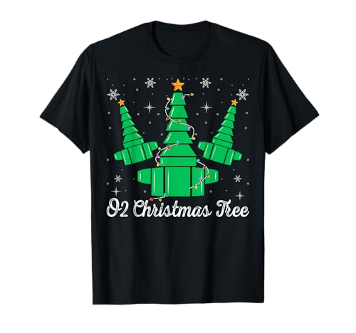 O2 Christmas Tree Respiratory Therapist Xmas Light Christmas T-Shirt