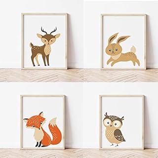 Little Angels Jamboree Nursery Bedroom Prints 4 pack Kids Bedroom Wall Art Woodland Animals Pictures/Prints Decor A4 *** NO FRAMES INCLUDED ***