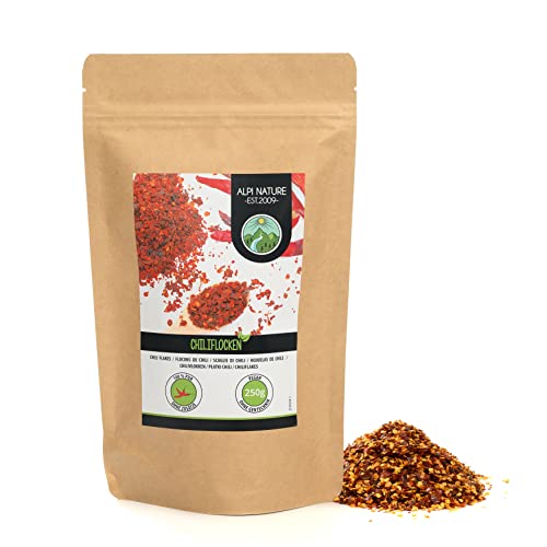 Hojuelas de chile (250g), chiles triturados 100% natural y sin aditivos, chile picado, chile picante