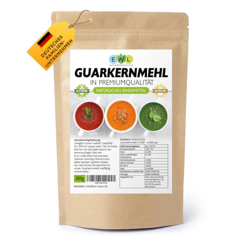EWL Guarkernmehl 200g | Verdickungsmittel E412 | Eis | Rein | Guar Gum