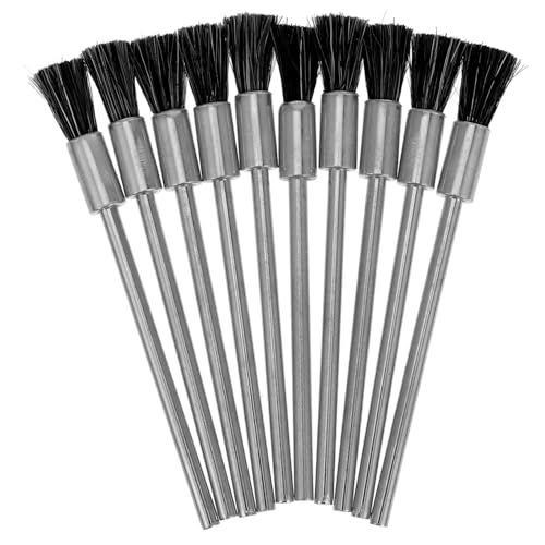 iplusmile 10pcs Wire Brush with Long Handle for Drill Cleaning Rust Removal Polishing and Industrial Use Detachable Heads for Easy Maintenance and Hard to Reach Areas