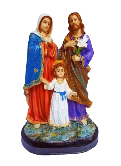 Statue Sainte Famille en polymarbre de 30,5 cm pour décoration chrétienne