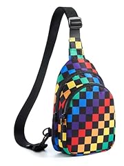 Checkered Sling Bag - Rainbow Black