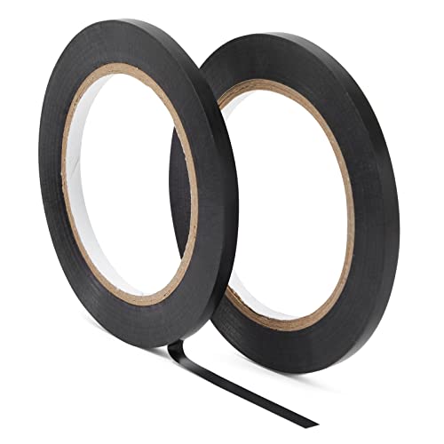 2 Rolls Vinyl Pinstripe Fine Line Tape, 1/4-Inch Wide By 36-Yards Long Each, Gym Floor Tape For Marking Warehouse Grid Lines (72 Yards Total, Black) #TOP27