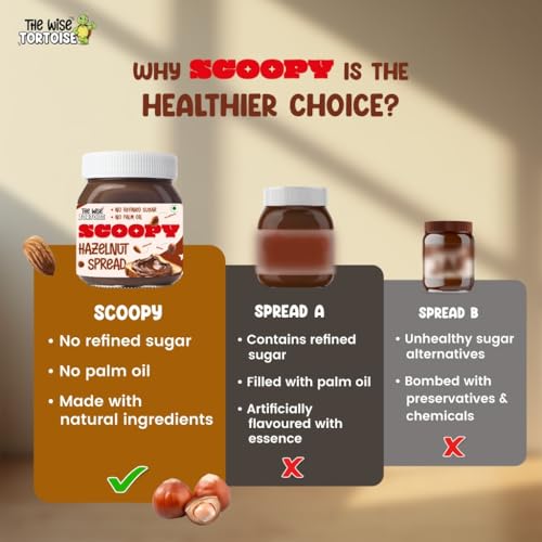 Image of Scoopy Real Hazelnut Chocolate Spread | 100% Sweetened with Dates & Jaggery | Zero Palm Oil | No Refined Sugar | No Artificial Flavors | Clean & Healthy (250g)