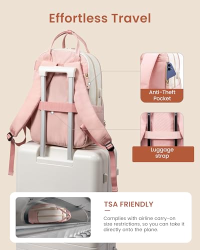 Image of LOVEVOOK Laptop Backpack for Women, Travel Backpacks Work Anti-Theft Bag, Backpack Purse, Conputer bags with USB, Waterproof