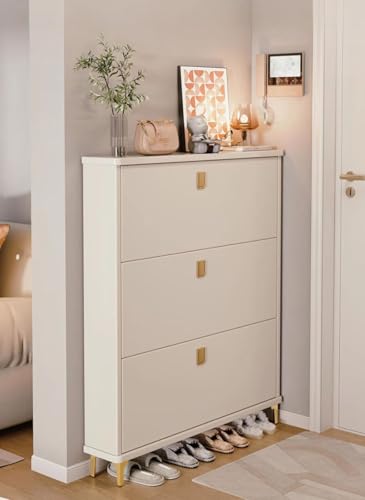 Home Entrance Furniture 3-Layer Ultra-Thin Shoe Cabinet Flip-Top Ultra-Thin Shoe Cabinet Saves Space