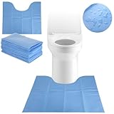 25 Pcs Disposable Toilet Mats, Absorbent Non-Woven Commode Mats, Non-Slip Potty Training Floor Mats, Around U-Shaped Floor Pads for Urine, Toilet Floor Protectors, 22×18.9