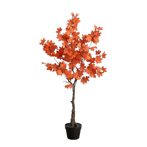 Nearly Natural 5-FT Rustic Autumn Artificial Maple Tree, Faux Fall D&eacute;cor for Home, Decorations for...