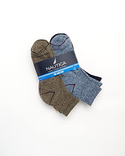 Nautica Mens Quarter Socks - 6 Pack Comfort Stretch Cushioned Moisture-Wicking Athletic Ankle Socks for Men (Sizes: 6-12.5)2